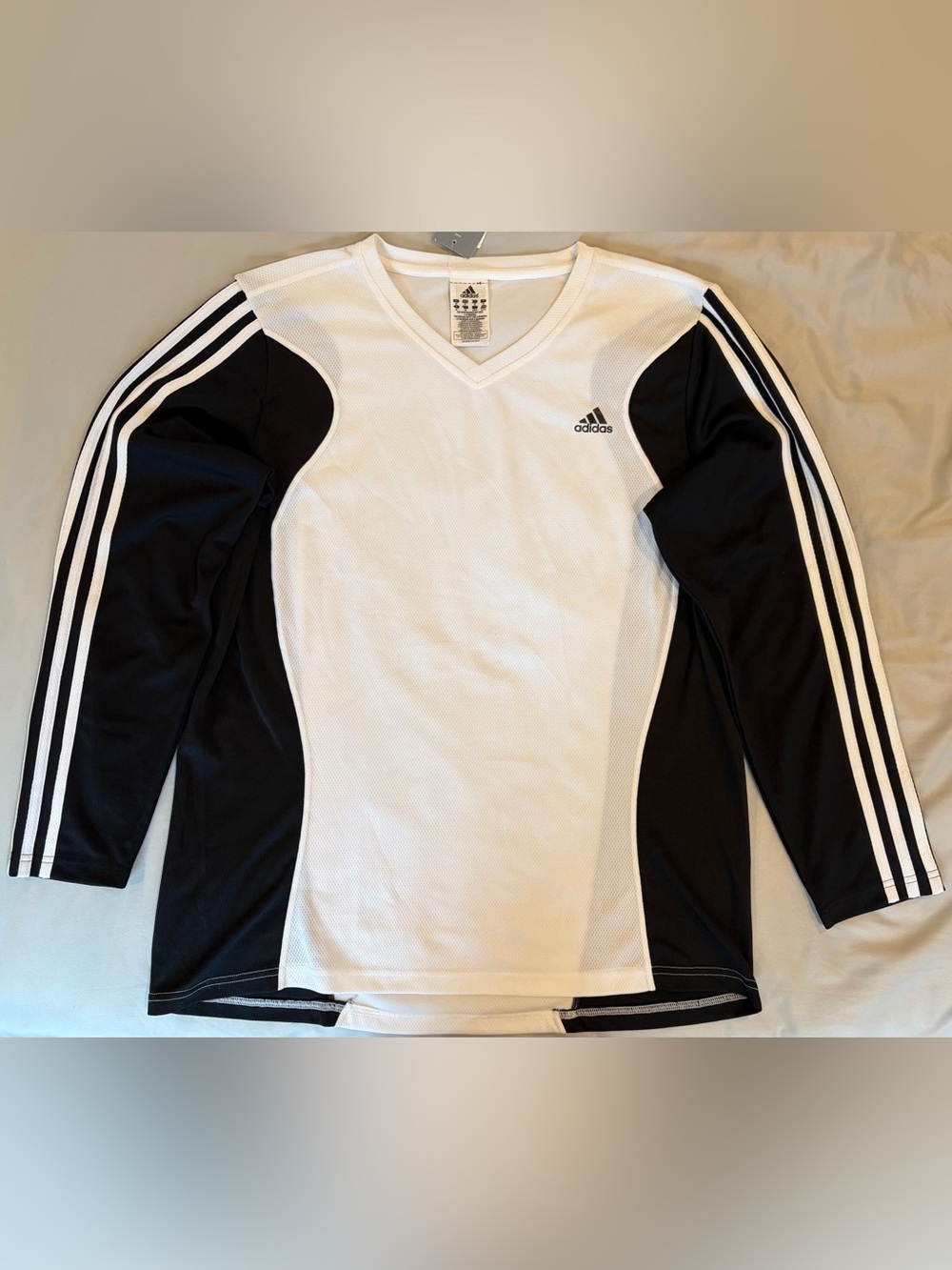 adidas White & Black Long Sleeve Women’s Athletic Top